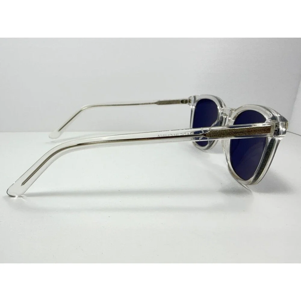 Madewell Sunglasses Women's Clear Frame Blue Lenses UV Protection Square Style